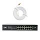 PNI SW016 -kytkinpaketti, 16 x 10/100/1000 Mbps, gigabitti, metallikotelo ja 3 m:n CAT8-liitäntä PNI U8030W