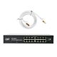 PNI SW016 -kytkinpaketti, 16 x 10/100/1000 Mbps, gigabitti, metallikotelo ja 1,5 m:n CAT8-liitäntä PNI U8015W