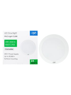 LED-kattovalaisin PNI D-Light CL240 24 W, pyöreä 29 cm, 6500 K, virransyöttö 230 V, 2640 lm, valkoinen