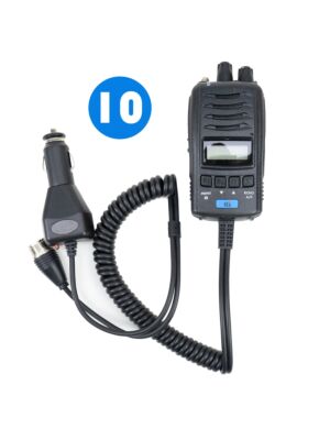 Laatikko, jossa 10 kpl kannettavaa TTi CB-radioasemaa