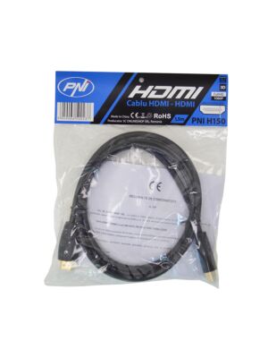 PNI H150 nopea 1.4V HDMI-kaapeli, pistoke, Ethernet, kullattu, 1,5 m