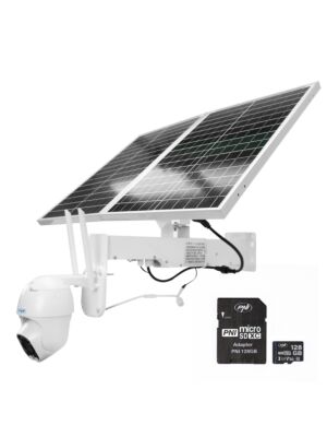 PNI IP60 live PTZ -videovalvontakamerapaketti aurinkopaneelilla, 2MP, GSM 4G ja PNI 128GB MicroSD -kortilla