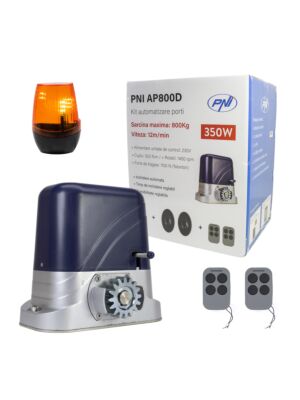 PNI AP800D porttiautomaatiosarja, moottori, valokennot, kaukosäädin, lamppu, 230V, 1100 N ja 800KG liukuportti