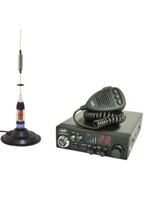 CB PNI ESCORT HP 8024 ASQ -radioasemapaketti, 12–24 V, 40 kanavaa, 4W + CB PNI ML70 -antenni magneettina