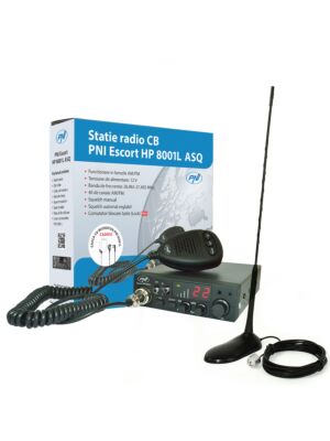 CB PNI ESCORT HP 8001L ASQ -aseman sarja + HS81L-kuulokkeet + CB PNI Extra 45 -antenni magnetilla