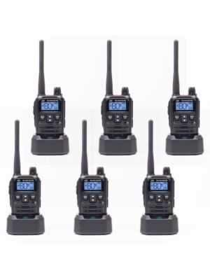 Sarja 6 kannettavaa radioasemaa PNI PMR R45 PRO 446MHz, 0,5W, 99 ohjelmoitavaa kanavaa, 16 PMR ja 38 CTCSS ja 104 DCS-ääntä,
