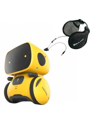 PNI Robo One interaktiivinen älyrobottipaketti, ääniohjaus, kosketuspainikkeet, keltainen + Midland Subzero -kuulokkeet