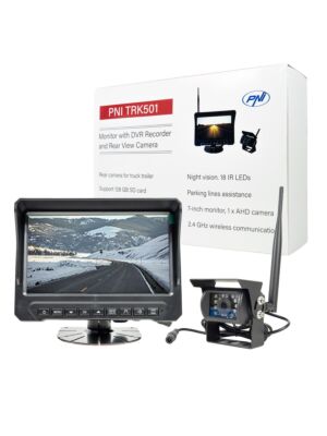 PNI TRK501 -peruutuskamera ja langaton LCD-näyttö, DVR-toiminto, micro SD-korttipaikka, IR-LEDit, kuorma-autoon