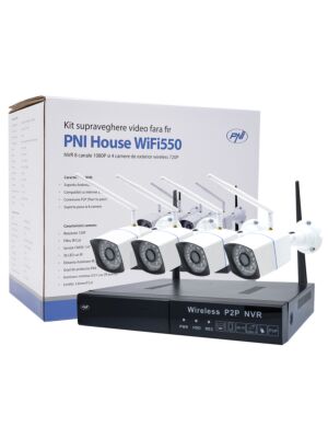 PNI House WiFi550 NVR -valvontapakkaus ja 4 langatonta kameraa, 1.0MP