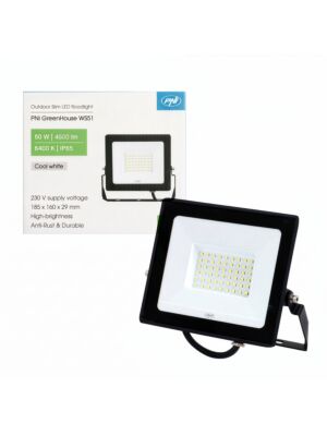 Ohut LED-heijastin PNI GreenHouse WS51 50W, 6400K, 4500 lm, 184,5*29*160mm