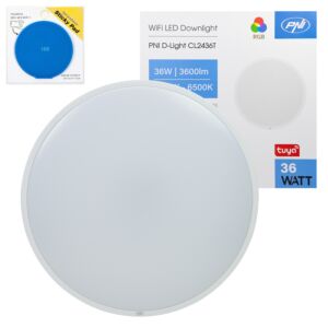 PNI D-Light CL2436T Wi-Fi LED-kattovalaisinpaketti, RGBW, 36W, himmennettävä, mukana tarratyyny