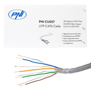 Kaapeli UTP CAT6 PNI CU057 kuparista 0,57 mm