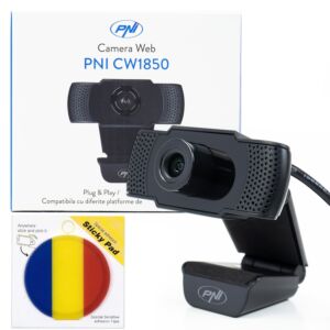 PNI CW1850 Full HD 1080P 2MP webcam-paketti, mukana USB, kiinnitettävä ja kiinnitetty lippulevy