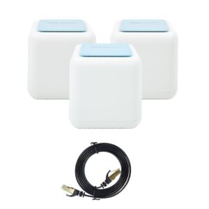 PNI GB1200 Gigabit Wi-Fi Mesh -järjestelmäpaketti ja 1 m S/STP CAT7 -litteä verkkokaapeli PNI U7015B 1,5 m