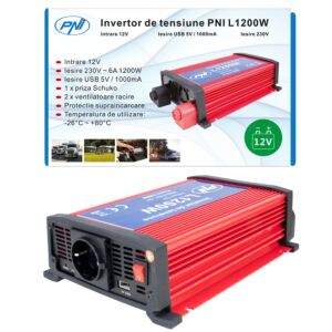 PNI L1200W 12V virtalähteen invertteri