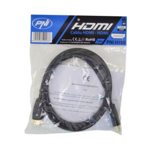 PNI H150 nopea 1.4V HDMI-kaapeli, pistoke, Ethernet, kullattu, 1,5 m