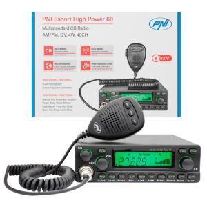 CB-radioasema PNI Escort High Power 60 monistandardi, 60W FM/AM, 12V, ASQ, RF Gain