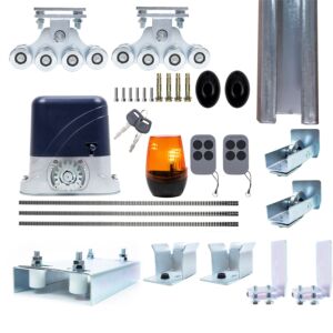 Täydellinen automaatiosarja itsekantaville porteille: PNI AP800D, moottori, pyörät, valokennot, kauko-ohjain, lamppu, 6 metrin teline,
