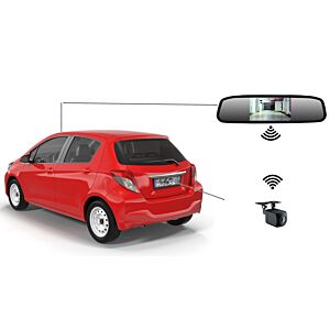 Langaton pysäköintijärjestelmä PNI Escort P20S, jossa on 4,3 tuuman auton näyttö taustapeilissä ja kamera