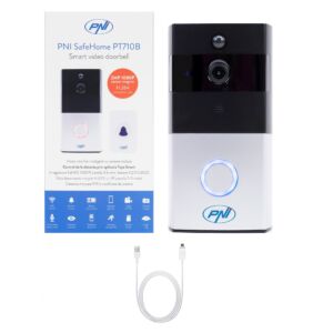 PNI SafeHome PT710B älykäs videopuhelinpaketti WiFi HD, P2P ja USB 2.0 - Micro USB 1 m -kaapelilla