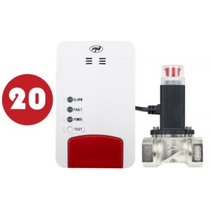 PNI Safe House Dual Gas 250 -sarja hiilimonoksidi (CO) -anturilla sekä maakaasu- ja magneettiventtiilillä