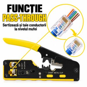 PNI SR7 -pihdit RJ11, RJ12, RJ45, CAT5, CAT6, CAT7 CAT8 -liittimien leikkaamiseen, liittämiseen, UTP- ja FTP-kaapelien irrotukseen ja puristamiseen