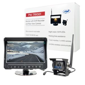 PNI TRK501 -peruutuskamera ja langaton LCD-näyttö, DVR-toiminto, micro SD-korttipaikka, IR-LEDit, kuorma-autoon