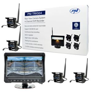 PNI TRK504 langaton videovalvontasarja kuorma-auton DVR:lle LCD-näytöllä ja 4 kameralla