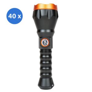 Laatikko, jossa on 40 kappaletta PNI Adventure F550 Crystal LED -taskulamppua