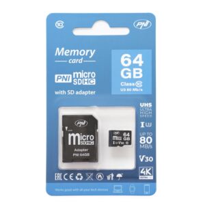 PNI 64 Gt:n MicroSD-muistikortti SD-sovittimella